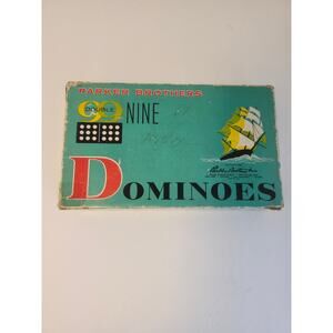 Parker Brothers 1960 Vintage Dominos Double 9 Original Box Ships Complete